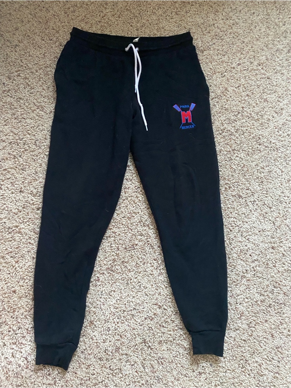 Bella Canvas Black Sweatpants with White Drawstring